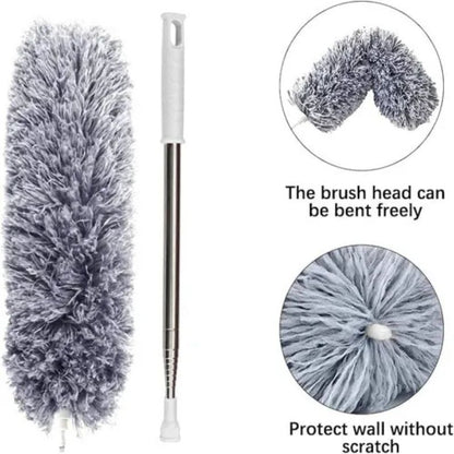 Extendable Telescopic Microfiber Dusting Brush – Flexible Bendable Head | Washable & Reusable Duster