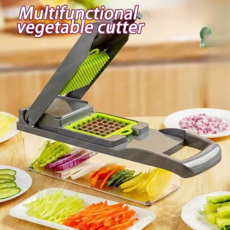 14-in-1 Multifunctional Vegetable Chopper & Mandoline Slicer | Food Cutter, Grater & Dicer for Kitchen