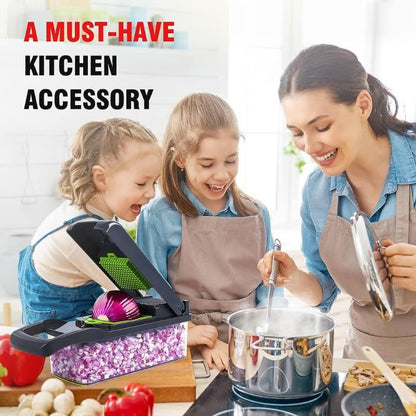 14-in-1 Multifunctional Vegetable Chopper & Mandoline Slicer | Food Cutter, Grater & Dicer for Kitchen